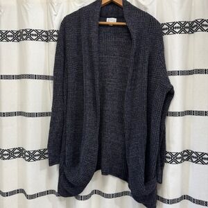 Market & Spruce Open Front Knit Cardigan Gray Chunky Cozy Sweater‎ Women XXL